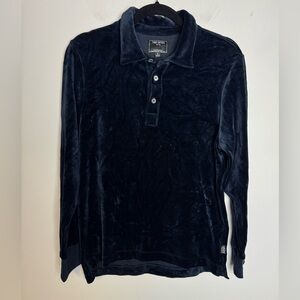Todd Snyder Navy Velvet Polo Shirt